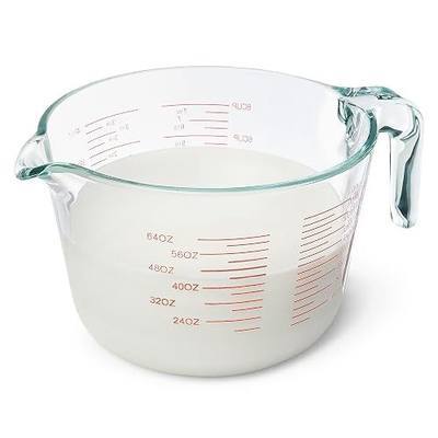 Amazon Basics Large Size Glass Measuring Cup, 8 Cup, Easy-to-Read Markings, Dishwasher/Microwave/Freezer/Oven Safe (Previously AmazonCommercial)