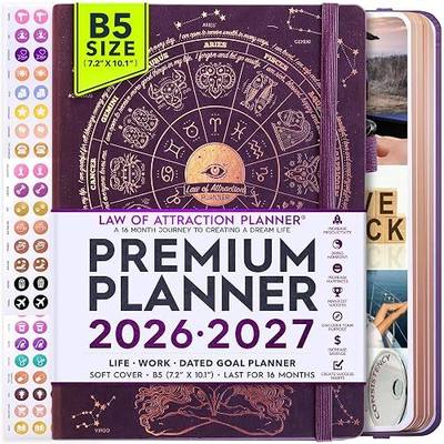 Weekly Monthly Planner 2026-2027, 16-Month Daily Planner with Time Slots | Manifestation Journal, Goal Setting & Gratitude Journal for Women, Include Vision Board Sticker & Calendar Sept 2026-Dec 2027
