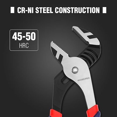 WORKPRO 3 Piece Groove Joint Plier Set | 12/10/8 Inch Adjustable Water Pump Pliers, Straight Jaw Pliers for Home Repair, Gripping, Nuts, Bolts, Pipe & Fittings
