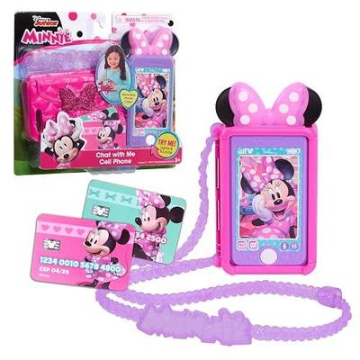 Disney Junior Minnie Mouse Chat with Me Pretend Play Cell Phone Set, Lights and Sounds, Kids Toys for Ages 3 Up by Just Play