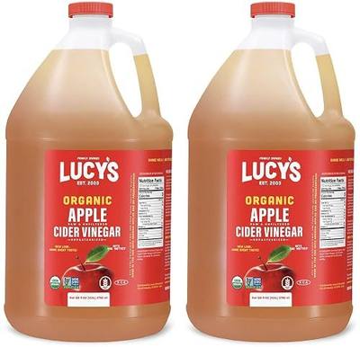 Lucy's Family Owned - USDA Organic NonGMO Raw Apple Cider Vinegar, Unfiltered, Unpasteurized, With the Mother, (2 Pack Gallon)