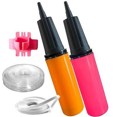 Hand Pump-Balloon Inflator & Kit - 2 Hand Air Pump for Balloons & Garland - Tie Tool, String & Tape for Birthday Party Decorations, Portable Air Pump Inflatables