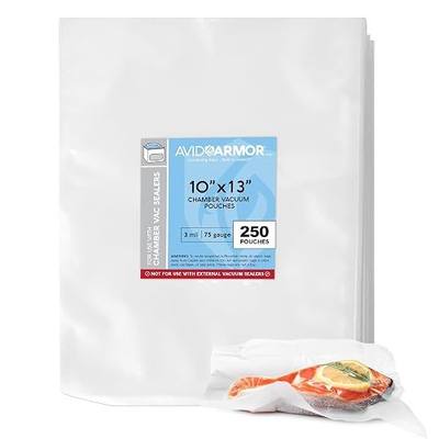 Avid Armor Chamber Vacuum Sealer Bags – Heavy Duty, BPA-Free, Pre-Cut Chamber Vacuum Bags for Food Preservation, Freezer Storage, Sous Vide and more, 250/Pack (10x13) – Multi-Use Vacuum Bags