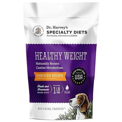 Dr. Harvey's Specialty Diet Healthy Weight Chicken Recipe, Human Grade Dehydrated Dog Food with Chicken, Trial Size (5.5 Ounces)