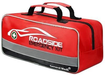 General Medi 127-Pieces Roadside Car Emergency Kit Include Mini First Aid Kit, Jumper Cables,Tow Rope, Bandage, Safety Vest, Emergency Triangle, All in One Pack