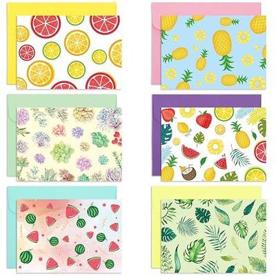 FANCY LAND 48 All Occasion Greeting Cards Bulk Blank Cards with Envelopes Assorted Fruit Design for Thank You Notecards