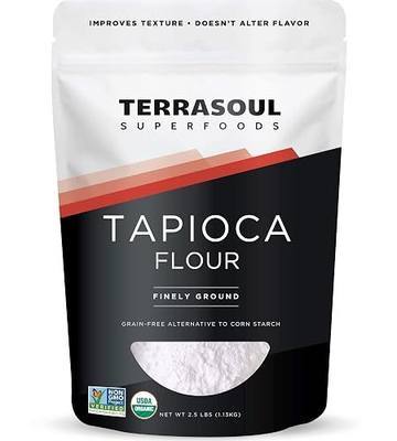 Terrasoul Superfoods Organic Tapioca Flour Starch, 2.5 Lbs - Gluten-free | Improves Texture for Keto Baking | Doesn't Alter Flavor
