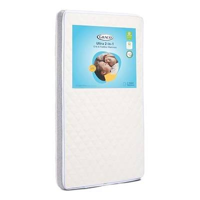 Graco Ultra 2-in-1 Premium Dual Sided Baby Crib & Toddler Mattress | GREENGUARD Gold, CertiPUR-US Certified Foam, Machine Washable Cover with Waterproof Surface, Fits Standard Crib & Toddler Bed