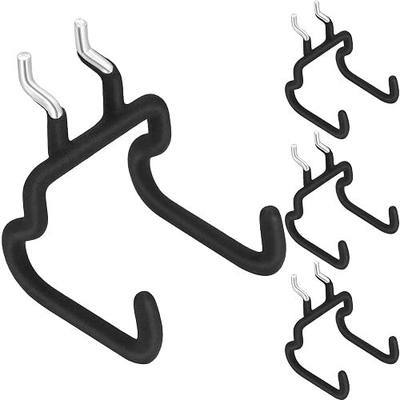 Hotop 4 Pack Pegboard Drill Holder Hooks, Black Metal Peg Board Hooks for Hanging Power Tools, Utility Hook for Garage Tool Organizer, Workbench, Craft Room and Wall Storage(2.75 x 2.56 x 3.54 Inch)
