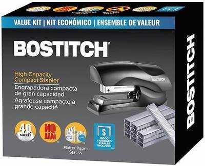 Bostitch Office Heavy Duty 40 Sheet Stapler with 5,000 Staples, Small Stapler Size, Fits into the Palm of Your Hand, Value Pack, Black (B175-BLK-VP)
