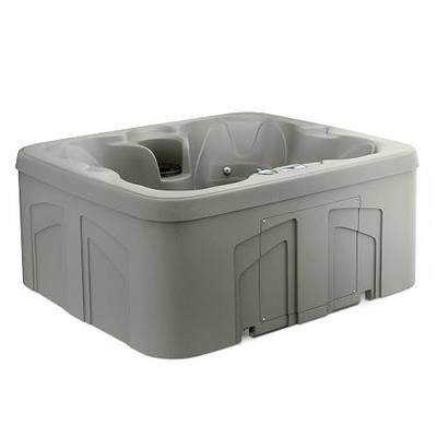 Lifesmart 4-Person Plug & Play 13-Jet Hot Tub Spa and Thermal Cover, Taupe | Outdoor Spa with 13 Jets 1.0 HP Pump, Thermal Cover and LED Light
