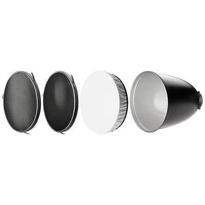 Westcott 45-Degree Deep Focus Reflector with Honeycomb Grids & Diffusion (Compatible with FJ400, Godox, and Bowens Mount) | 15 Degree and 30 Degree Honeycomb Grids, 1-Stop Diffusion Cover, 11 Reflector, Bowens S-Type Mount