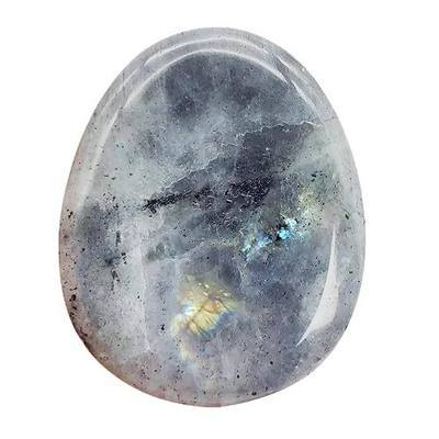Fekuar Natural Moonstone Crystal Thumb Worry Stone, Hand Carved Healing Crystal Teardrop Pocket Worry Stones for Anxiety Stress Relief Meditation