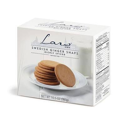 Lars Own Swedish Ginger Snaps, Crispy Ginger Snap Cookies, Traditional Scandinavian Gingersnap Cookies, 10.5 oz Box, 1 Pack