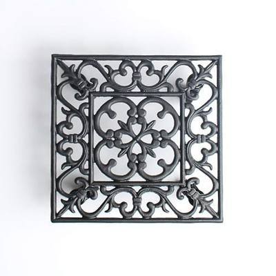 Cast Iron Plant Racks,Heavy Duty Iron Potted Plant Stand with Wheels,Square Flower Pot Rack Indoor Outdoor Planter Racks,A(11 x 11 x3.25 inch)