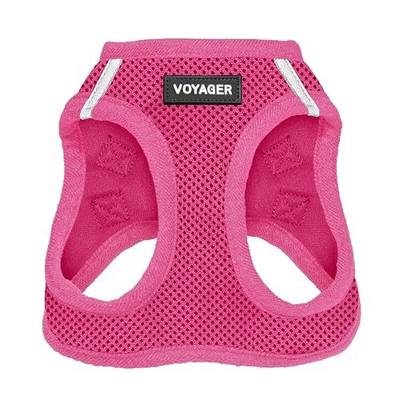 Best Pet Supplies Voyager Step-in Air Harness - All Weather Mesh, Reflective, No Pull Harness for Dogs, Cats - Secure with Hook & Loop Fastener, Buckle, Double D-Rings - Fuchsia, S