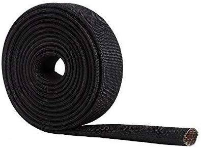 High Temp Black Auto Heat Sleeve Fiberglass Adjustable Heat Shield Black Color 5FT X 13MM(1/2'')