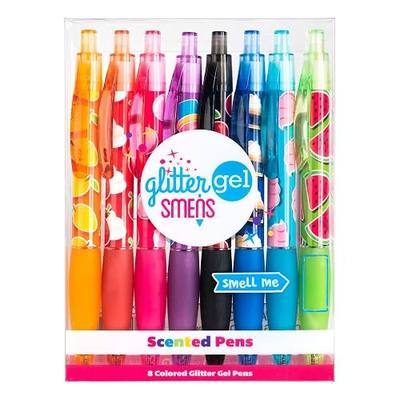 Glitter Gel Smens - Patented Gourmet Scented Colored Glitter Gel Ink Pens, Medium Point, 8 Count - Fun, Cute, Cool, Smelly Pens for Kids