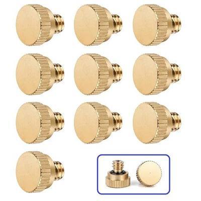 homenote Brass Misting Nozzle Plug, 10 Pack | 10/24 UNC Mister Plugs For Outdoor Cooling System, Greenhouse Garden Watering
