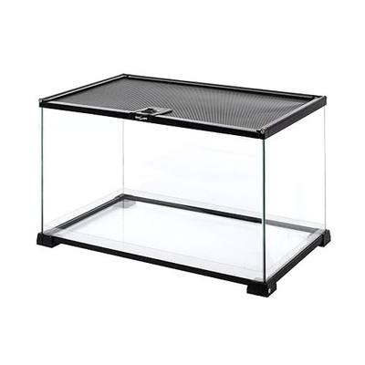 REPTI ZOO Full Glass 15 Gallon Reptile Tank, Medium Reptile Terrarium for Gecko Hermit Crab Hognose Snake etc, Top Screen Ventilation & Feeding