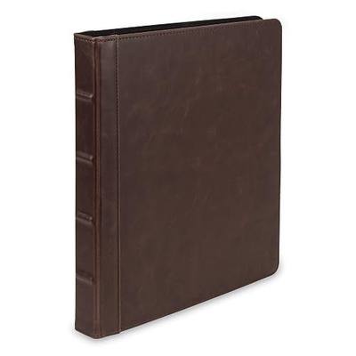 Samsill Vintage Leather Binder, 0.5 Inch Round Ring (Holds 100 Sheets), Letter Size 8.5x11 Documents, Professional Organizer Portfolio, No Zipper, Brown