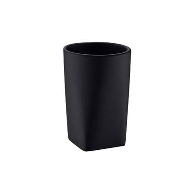 Resin Matte Black Bathroom Tumbler Cup Holder - Modern Design for Bathroom/Office, Holds Toothbrushes, Make-up Brushes