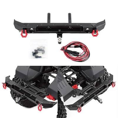 INJORA Rear Metal Bumper for 1:10 RC Axial SCX10 III AXI03007 (Black)