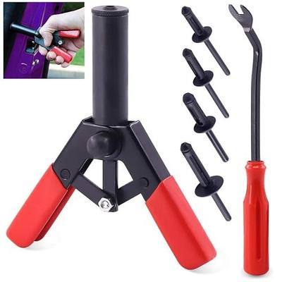 Keadic 42Pcs Plastic Rivet Gun Set with Nylon Blind Rivets and Fastener Removal Tool, Nylon Blind Rivets Kit Hand Riveter Plastic Riveter Rivet Gun Quick Set for Automotive
