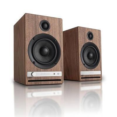 Audioengine HD4 Powered Bookshelf Speakers – Bluetooth 5.3 aptX Adaptive, | 24-Bit DAC, Desktop Speakers for Music, Gaming and Home Audio - Walnut