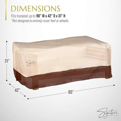 Patio Furniture Cover, Waterproof Sofa and Love Seat Cover, Heavy Duty, UV-Coated Polyester, Outdoor Furniture Covers for All-Weather Protection Outdoor Seating - Large, 90 inch