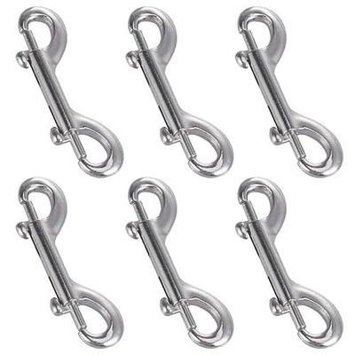Double Ended Bolt Snap Hooks, Stainless Steel Double End Heavy Duty Trigger Snaps for Water Bucket/Dog Leash/Pet Feed Bucket/Pet Hammock and More, Pack of 6(3.5inch,Silver)