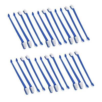 JOCHA Dog cat pet Toothbrush kit Set Double Headed Tooth Brush Tooth-Brush Stick Small Breed for Small Tiny Large Dogs Bulk 50 piece (Blue)
