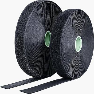 1 Inch x 33 Ft Sew On Hook and Loop Tape, Industrial Strength Nylon Fabric Fastener Strips for Clothing, Crafts, DIY, Bags, Easy Sew in, Strong, Black