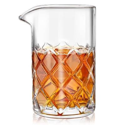 LIGHTEN LIFE Cocktail Mixing Glass, 20 oz Crystal Mixing Glass, Old Fashioned Bar Stirring Glass - Extra Thick Weighted Base Ultra for Martini, Manhattan