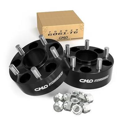 CMO 50mm (2") 5x115 Wheel Spacers 71.5mm Hubcentric M14x1.5 Stud 2PCS Black | Forged 6061-T6, 10.9 Grade Studs, Anodized, For Dodge Charger 2006-2023, Challenger 2008-2023, Magnum, Chrysler 300 2005-2023