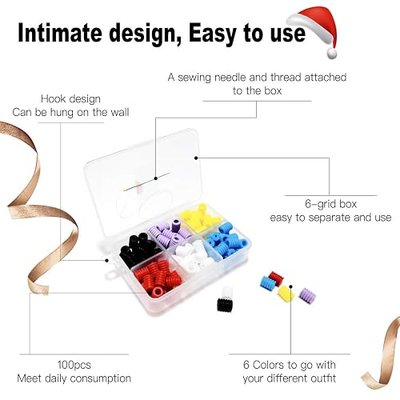 100pcs Cord Locks Silicone Toggles for Drawstrings Beads for Elastic Straps Mask Adjuster Non Slip Stopper Lanyard Buckles Spring End Fasteners Adjustable Buckle for Elastic Ear Loops