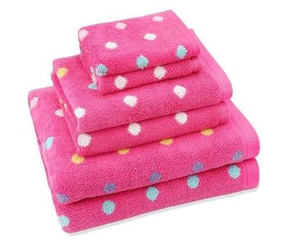 ORIGINAL KIDS 6 Piece Towel Set - Bath Time Sugar & Spice - 2 Towels, 2 Hand Towels, 2 Washcloths - 100% Cotton Jacquard Soft Absorbent Pool Beach Towel Gift - Pink Multicolor