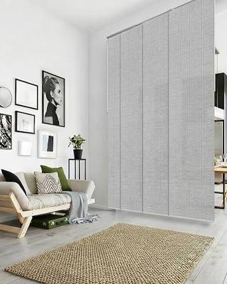 GoDear Design Panel Blinds Room Divider 45.8"-86" x 96", Airo | Fabric Panel Room Dividers for Sliding Glass and Closet Doors with Adjustable Track and Trimmable Panels