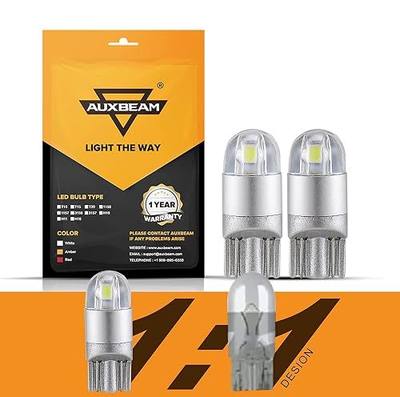 Auxbeam 194 T10 LED Bulbs, 6000K White, 2 PCS | Non-Polarity, Extremely Bright, 168 W5W 2825 Light Bulbs, License Plate Dome Map Dashboard Lights, T10 Replacement Bulb