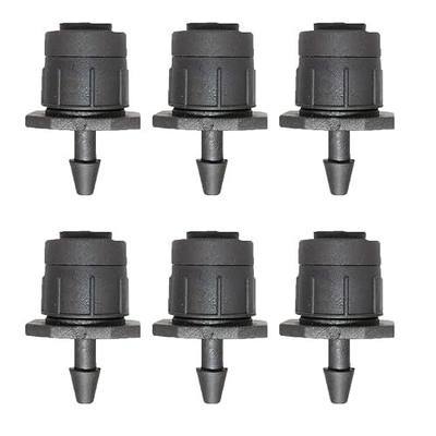 Lxcom Lighting 50 Pcs Irrigation Drippers Adjustable Drip Emitters Micro Spray 360 Degree Full Circle Pattern Water Flow Irrigation Drippers Sprinkler Drip Watering System Parts Drip Irrigation(Black)