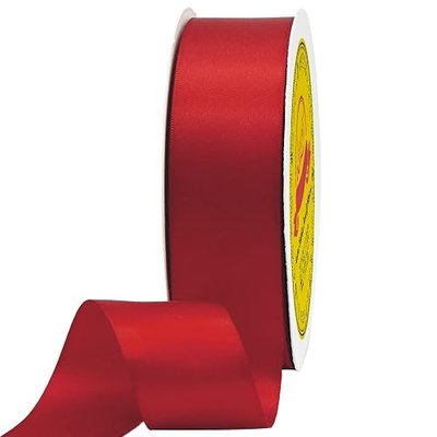 LEEQE Double Face Satin Ribbon 1-1/2" X 50 Yards Polyester Red Ribbon for Gift Wrapping Very Suitable for Weddings Party Hair Bow Invitation Decorations and More