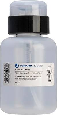 Jonard Tools FD-220 Fluid Dispenser for Isopropyl Alcohol and Other Cleaning Fluids, 220 ml Capacity