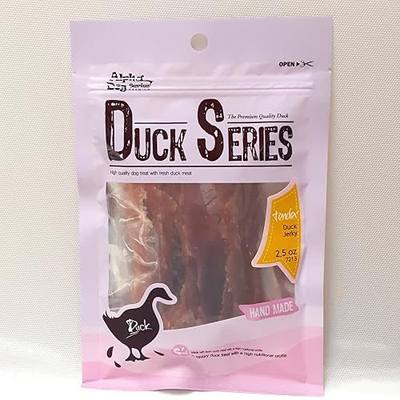 Dog Jerky Treats, Soft, Chewy, Healthy, Delicious, Duck, Chicken, and Fish Series (Tender Duck Jerky Slices, 1.5oz (Pack of 1))