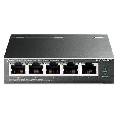 TP-Link 5 Port Gigabit PoE Switch | 4 PoE+ Port @65W | Easy Smart | Plug & Play | Limited Lifetime Protection | Shielded Ports | Support QoS, Vlan, IGMP and Link Aggregation (TL-SG105PE)