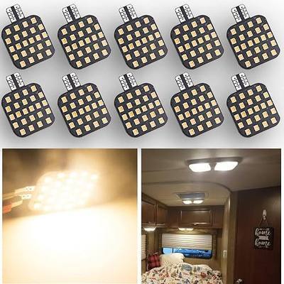 GRB Super Bright T10 921 912 168 194 LED Bulbs 12V RV Interior Lights for Trailer, Trunk, Camper, Boat, Motorhome Ceiling Dome Light (Pack of 10, Soft White(2700K Color Temperature))