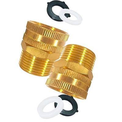 YOUHO Brass Garden Female Hose Fitting Connector, 3/4 GHT Female x 3/4 GHT Male, Garden Hose Connectors Garden Pipe Joint Extension Repair Fitting 2PCS