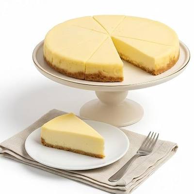 ANDY ANAND CHOCOLATIER Luxurious New York Cheesecake 9" | Handcrafted With Real California Cream Cheese, Fresh Eggs & Vanilla No Preservatives | Silky, Rich Unique Flavor, Pre-Sliced - Gourmet Gift (2 lb)