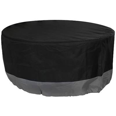 Sunnydaze Durable Patio Fire Pit Cover, Round, Black & Gray, 40" | UV, Weather, & Water Resistant, 300D Polyester, PVC Backing, Drawstring Closure, Propane & Wood Burning Outdoor Firepit Cover