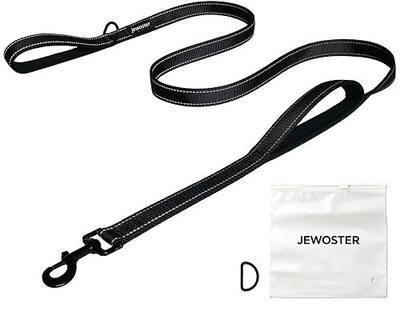Heavy Duty Dog Leash - 2 Handles by Padded Traffic Handle for Extra Control, 6foot Long - Perfect for Medium to Large Dogs (6 ft, Black)
