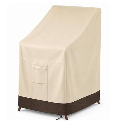 Vailge Stackable Patio Chair Cover,100% Waterproof Outdoor Chair Cover, Heavy Duty Lawn Patio Furniture Covers,Fits for 4-6 Stackable Dining Chairs,36"Lx28"Wx47"H,Beige&Brown